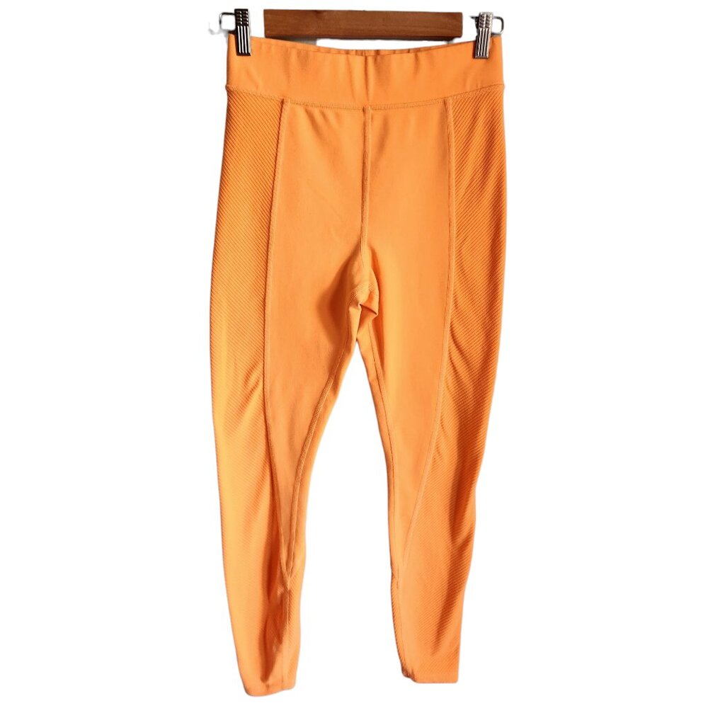 Alo Yoga Pants Womens Small Orange High Waist 7/8 No Limit Leggings Neon Apricot